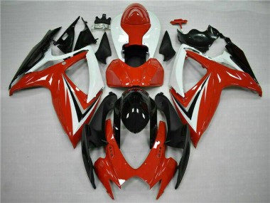 Rojo Blanco ABS Carenado Suzuki GSXR 600 / 750 K6 2006-2007