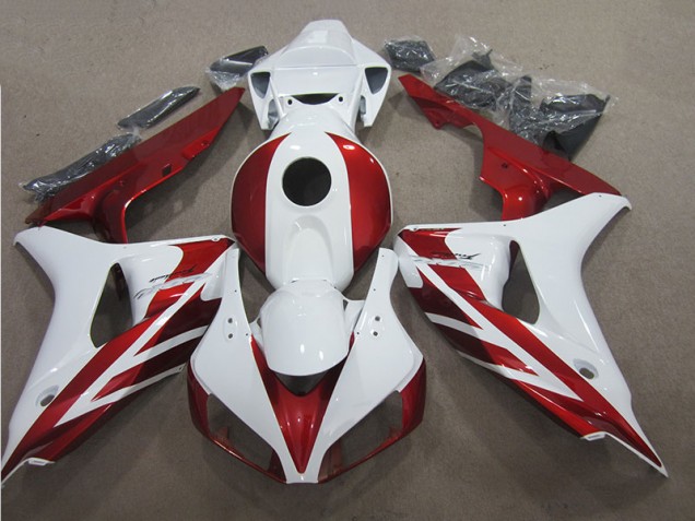 Rojo Blanco ABS Plástica Honda CBR 1000 RR 2006-2007 Rojo Blanco ABS Plástica Honda CBR 1000 RR 2006-2007