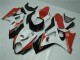 Rojo Blanco ABS Plástica Suzuki GSXR 1000 K7 2007-2008 Rojo Blanco ABS Plástica Suzuki GSXR 1000 K7 2007-2008