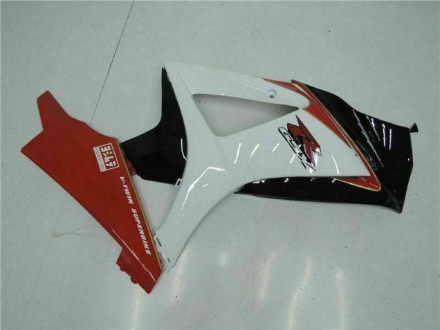 Rojo Blanco ABS Plástica Suzuki GSXR 1000 K7 2007-2008 Rojo Blanco ABS Plástica Suzuki GSXR 1000 K7 2007-2008