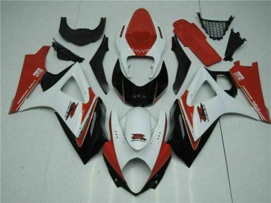 Rojo Blanco ABS Plástica Suzuki GSXR 1000 K7 2007-2008