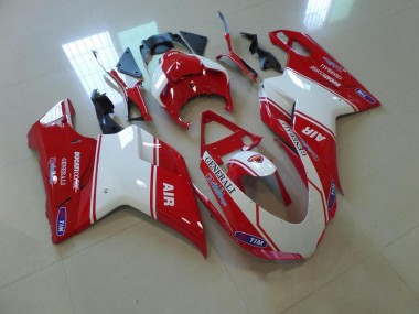 Rojo & Blanco Air Carenado Ducati 848 1098 1198 2007-2014