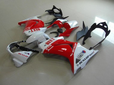 Rojo Blanco BEET Carenado Kawasaki ZX 250R 2008-2012