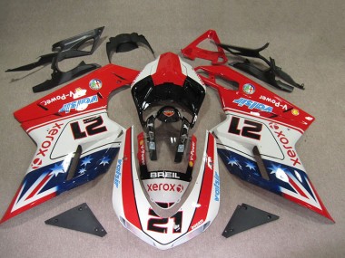 Rojo Blanco Breil Xerox 21 Carenado Ducati 1098 2007-2014