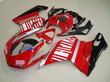 Rojo Blanco Carenado & Plástico Ducati 848 1098 1198 2007-2014