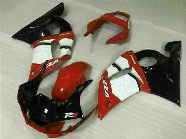 Rojo Blanco Carenado Yamaha R6 1998-2002