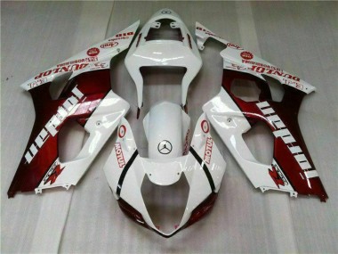 Rojo Blanco Kit Completo Carenado Suzuki GSXR 1000 K3 2003-2004