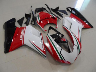 Rojo Blanco Kits Completo Carenado Ducati 848 1098 1198 2007-2014