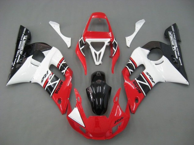 Rojo Blanco Negro Kit Completo Carenado Yamaha R6 1998-2002 Rojo Blanco Negro Kit Completo Carenado Yamaha R6 1998-2002