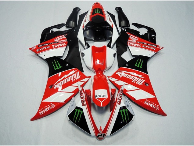 Rojo Blanco Rocol Carenado Yamaha R1 2012-2014 Rojo Blanco Rocol Carenado Yamaha R1 2012-2014