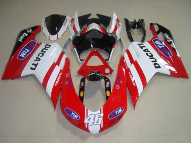 Rojo Blanco Tim 46 Carenado Ducati 1098 2007-2014