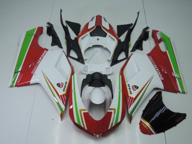 Rojo Blanco & Verde Carenado Ducati 848 1098 1198 2007-2014