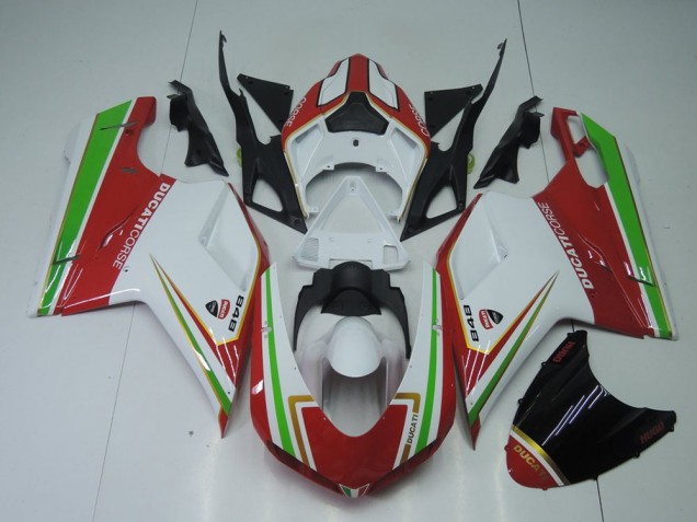 Rojo Blanco & Verde Carenado Ducati 848 1098 1198 2007-2014 Rojo Blanco & Verde Carenado Ducati 848 1098 1198 2007-2014