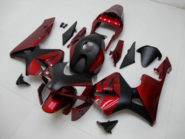 Rojo Negro ABS Plástica Honda CBR 600 RR 2003-2004 Rojo Negro ABS Plástica Honda CBR 600 RR 2003-2004