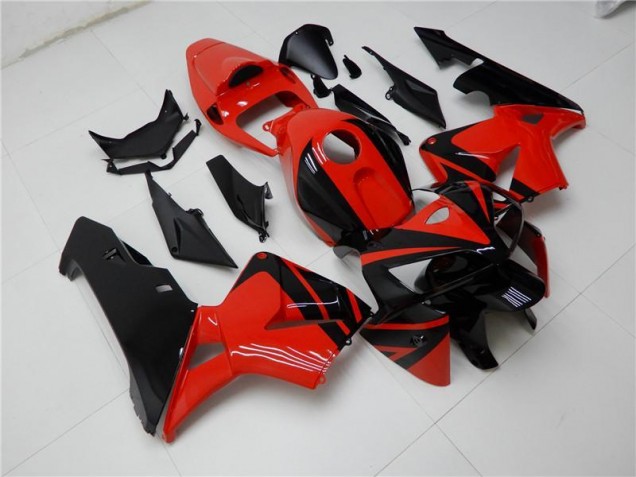 Rojo Negro ABS Plástico Honda CBR 600 RR 2005-2006 Rojo Negro ABS Plástico Honda CBR 600 RR 2005-2006