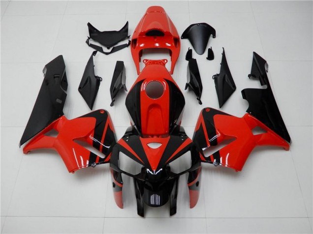 Rojo Negro ABS Plástico Honda CBR 600 RR 2005-2006 Rojo Negro ABS Plástico Honda CBR 600 RR 2005-2006