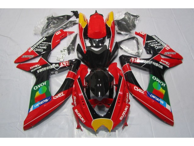 Rojo Negro Jomo Carenado Suzuki GSXR 600 K8 2008-2010 Rojo Negro Jomo Carenado Suzuki GSXR 600 K8 2008-2010