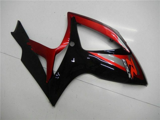 Rojo Negro Kit Carenado Inyección Suzuki GSXR 600 / 750 K6 2006-2007