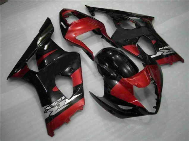 Rojo Negro Kit Carenado Suzuki GSXR 1000 K3 2003-2004