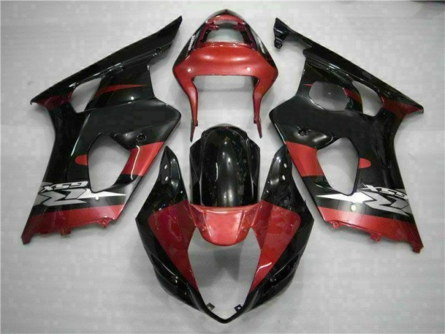 Rojo Negro Kit Carenado Suzuki GSXR 1000 K3 2003-2004