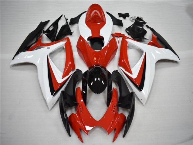 Rojo Negro Kits Completo Carenado Suzuki GSXR 600 / 750 K6 2006-2007
