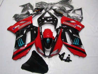 Rojo Negro Monster Carenado Kawasaki ZX6R 2007-2008