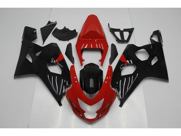 Rojo Negro Plástica Suzuki GSXR 750 K4 2004-2005 Rojo Negro Plástica Suzuki GSXR 750 K4 2004-2005