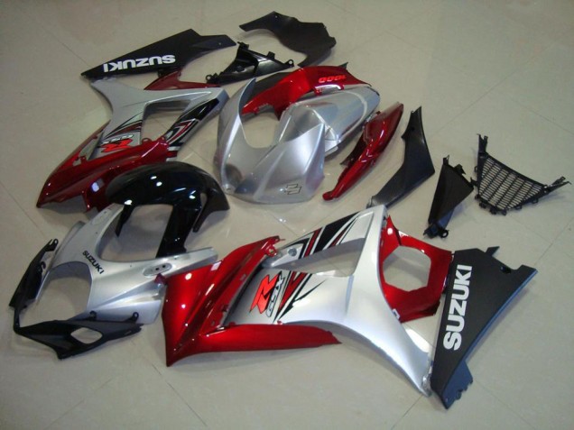 Rojo Negro Plata Carenado & Plástico Suzuki GSXR 1000 K7 2007-2008 Rojo Negro Plata Carenado & Plástico Suzuki GSXR 1000 K7 2007-2008