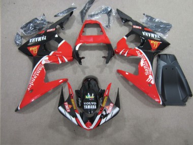 Rojo Negro Santander Carenado Yamaha R6 2003-2005