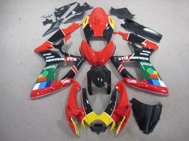 Rojo Negro Verde Carenado Suzuki GSXR 750 K6 2006-2007
