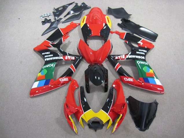 Rojo Negro Verde Carenado Suzuki GSXR 750 K6 2006-2007 Rojo Negro Verde Carenado Suzuki GSXR 750 K6 2006-2007