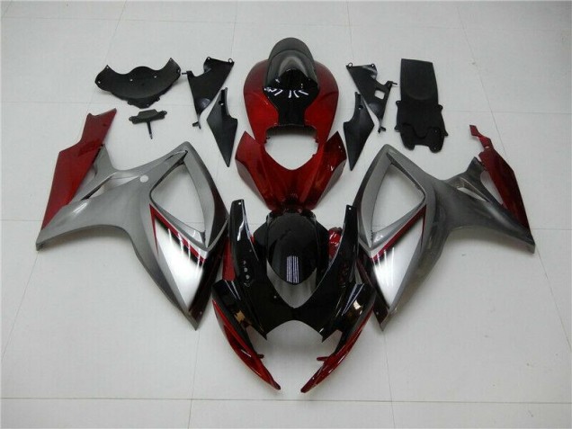 Rojo Plata Carenado Suzuki GSXR 600 / 750 K6 2006-2007
