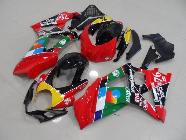 Rojo & Verde Carenado Suzuki GSXR 1000 K7 2007-2008