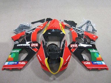 Rojo Verde Negro Carenado Suzuki GSXR 1000 K3 2003-2004