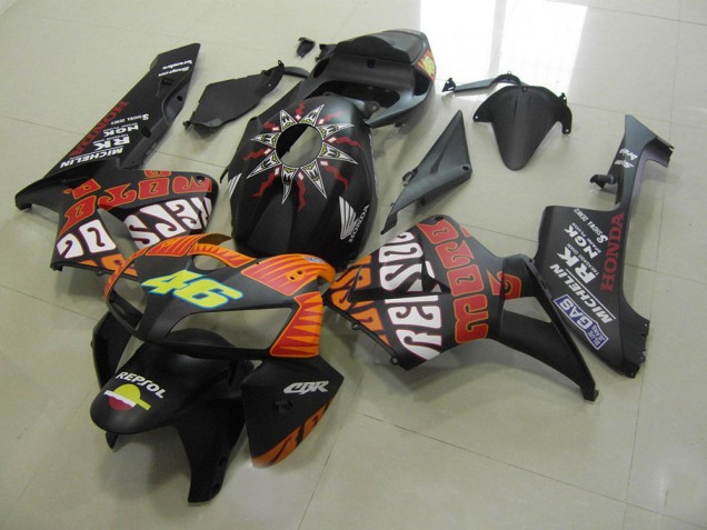 Rossi Negro Mate Carenado Honda CBR 600 RR 2005-2006 Rossi Negro Mate Carenado Honda CBR 600 RR 2005-2006