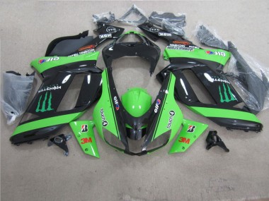 Verde Negro 3M Monster Carenado Kawasaki ZX6R 2007-2008