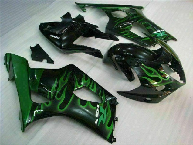 Verde Negro Carenado Suzuki GSXR 1000 K3 2003-2004 Verde Negro Carenado Suzuki GSXR 1000 K3 2003-2004