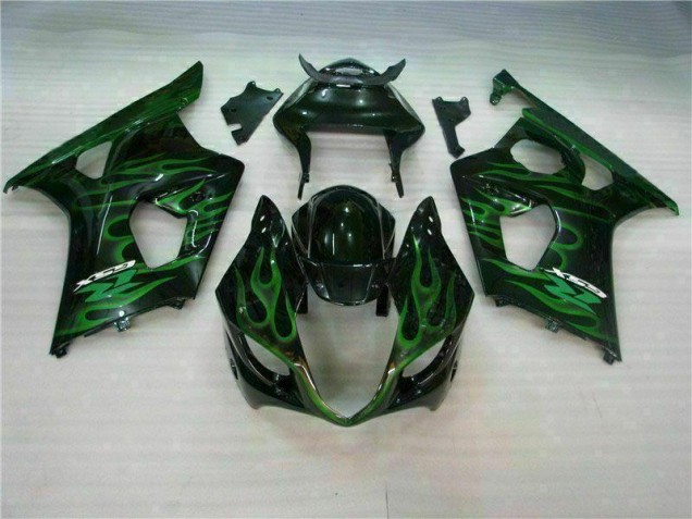 Verde Negro Carenado Suzuki GSXR 1000 K3 2003-2004 Verde Negro Carenado Suzuki GSXR 1000 K3 2003-2004