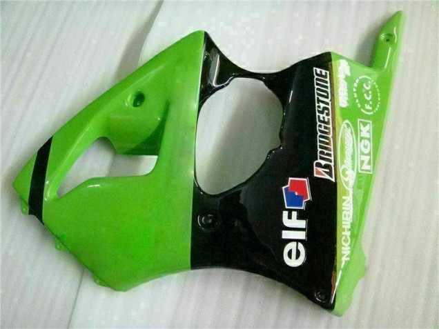 Verde Negro Inyección Kit Carenado Kawasaki ZX6R 2000-2002 Verde Negro Inyección Kit Carenado Kawasaki ZX6R 2000-2002