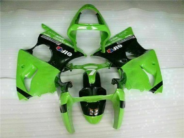 Verde Negro Inyección Kit Carenado Kawasaki ZX6R 2000-2002