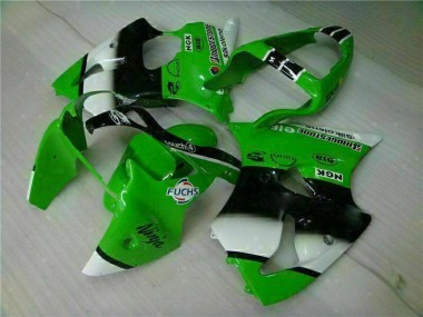 Verde Negro Inyección Kits Carenado Kawasaki ZX6R 2000-2002