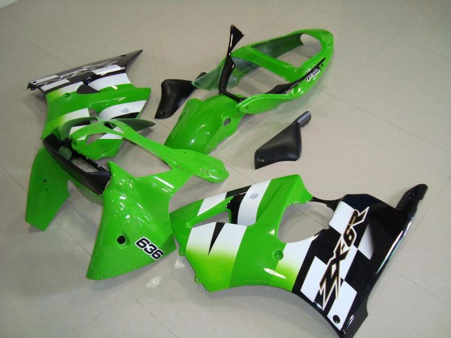 Verde Negro Kit Carenado ABS Completo Kawasaki ZX6R 2000-2002