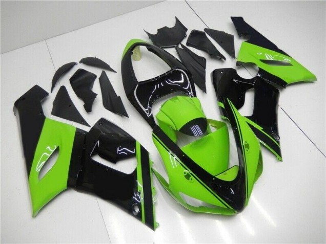 Verde Negro Kit Carenado Inyección Kawasaki ZX6R 2005-2006 Verde Negro Kit Carenado Inyección Kawasaki ZX6R 2005-2006