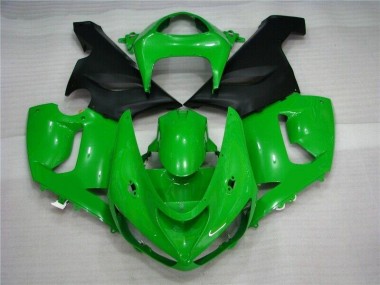 Verde Negro Mate Carenado Kawasaki ZX6R 2005-2006