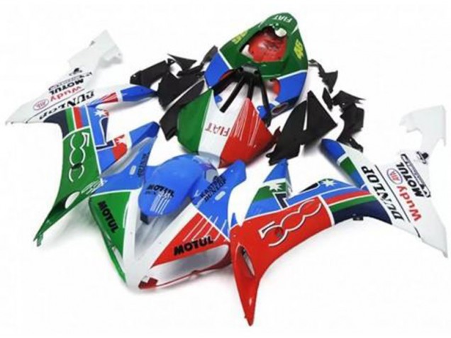 Verde Rojo Azul Blanco Carenado Yamaha R1 2004-2006 Verde Rojo Azul Blanco Carenado Yamaha R1 2004-2006